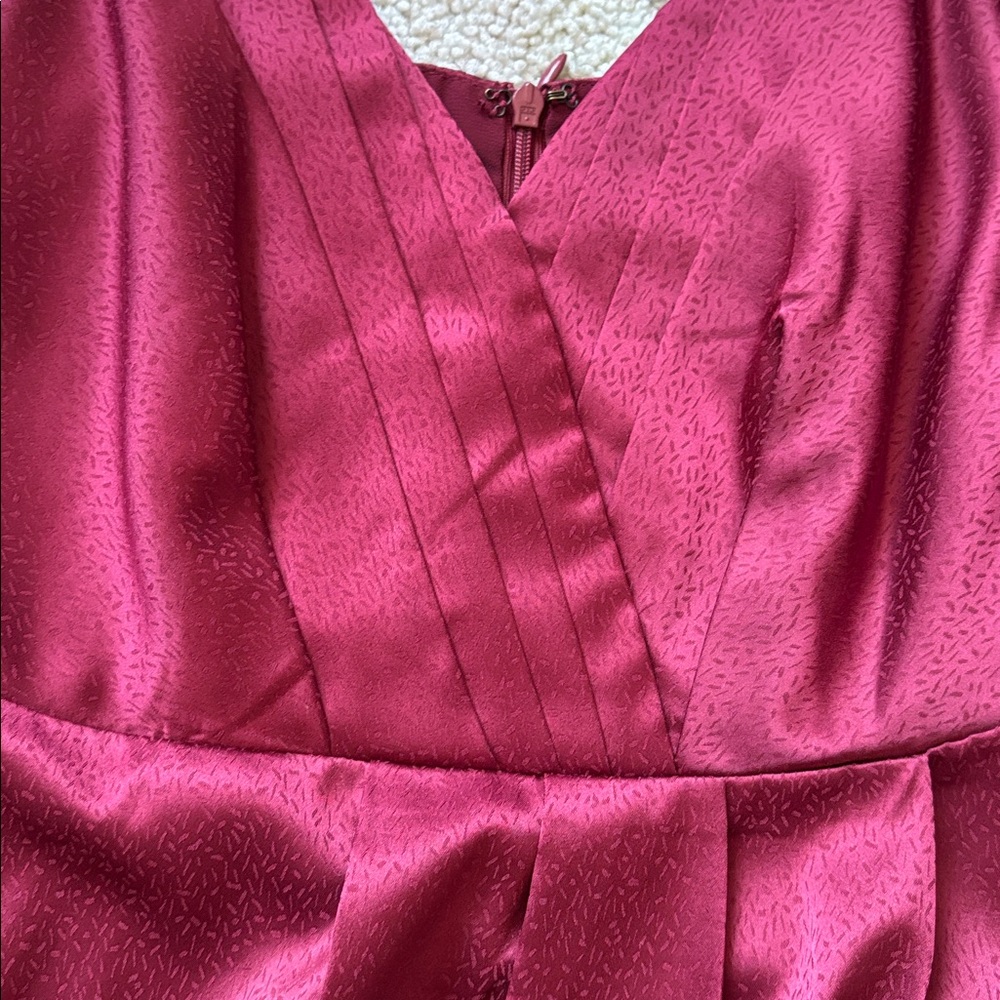 Lulus Just a Dash Burgundy Satin High Low dress - Picture 6 of 9